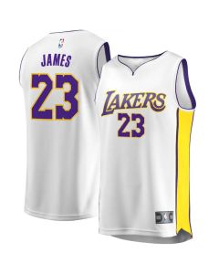 Men's Los Angeles Lakers #23 LeBron James White Stitched NBA Jersey