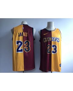 Men's Los Angeles Lakers #23 Lebron James Wine/Gold Fashion Swingman Stitched NBA Jersey