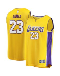 Men's Los Angeles Lakers #23 LeBron James Yellow Stitched NBA Jersey (Yellow)