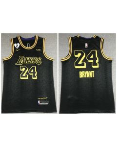 Men's Los Angeles Lakers #24 Kobe Bryant 2020 Black City Edition With GiGi Patch Stitched Jersey