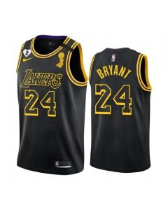 Men's Los Angeles Lakers #24 Kobe Bryant 2020 Black NBA Finals Champions With Gigi Patch Mamba Stitched Jersey