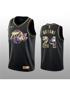 Men's Los Angeles Lakers #24 Kobe Bryant 2021/22 Black Golden Edition 75th Anniversary Diamond Logo Stitched Basketball Jersey