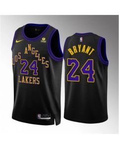Men's Los Angeles Lakers #24 Kobe Bryant Black 2023/24 City Edition Stitched Basketball Jersey