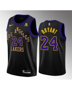 Men's Los Angeles Lakers #24 Kobe Bryant Black 2023-24 City Edition Stitched Basketball Jersey