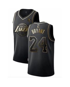 Men's Los Angeles Lakers #24 Kobe Bryant Black Golden Edition With KB Patch Stitched Jersey