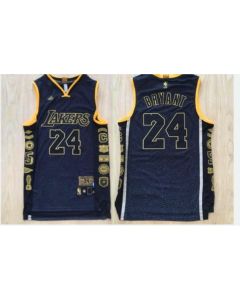 Men's Los Angeles Lakers #24 Kobe Bryant Black Stitched NBA Jersey (Style 7)