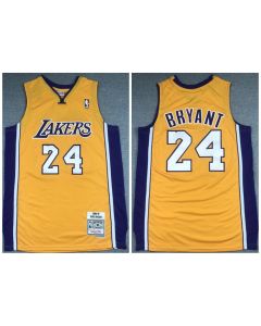 Men's Los Angeles Lakers #24 Kobe Bryant Gold 2006-2007 Throwback Stitched Jersey