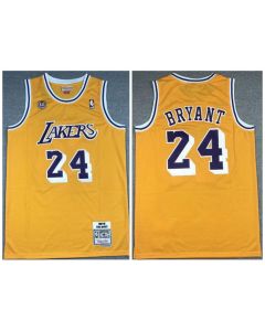 Men's Los Angeles Lakers #24 Kobe Bryant Gold 60th Season Throwback Stitched Jersey