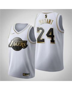 Men's Los Angeles Lakers #24 Kobe Bryant White 2019 Golden Edition Stitched NBA Jersey