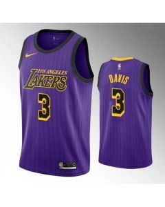 Men's Los Angeles Lakers #3 Anthony Davis 2019-20 Purple Stitched Jersey