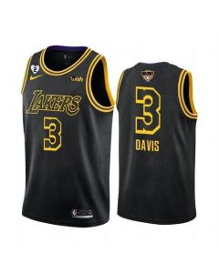 Men's Los Angeles Lakers #3 Anthony Davis 2020 Black Finals Bound With GiGi Patch Stitched Jersey