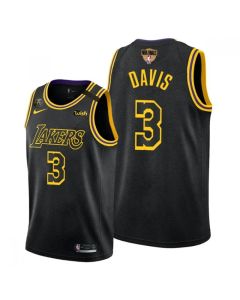 Men's Los Angeles Lakers #3 Anthony Davis 2020 Black Western Conference Champions Stitched Jersey