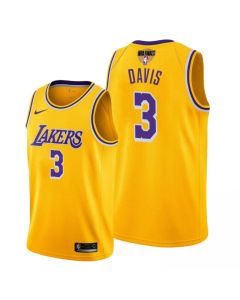 Men's Los Angeles Lakers #3 Anthony Davis 2020 Gold Finals Bound Icon Edition Stitched Jersey