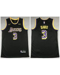 Men's Los Angeles Lakers #3 Anthony Davis Black Stitched NBA Jersey (Style 2)