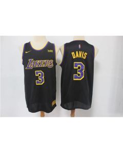 Men's Los Angeles Lakers #3 Anthony Davis Black Stitched NBA Jersey