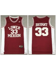 Men's Los Angeles Lakers #33 Kobe Bryant Red Lower Merion High School Stitched Jersey