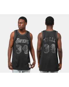 Men's Los Angeles Lakers #34 Shaquille O'Neal Black Stitched NBA Jersey (Black)