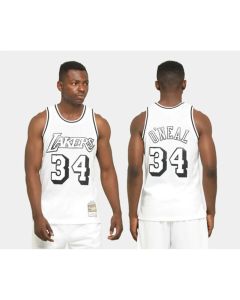 Men's Los Angeles Lakers #34 Shaquille O'Neal White Stitched NBA Jersey