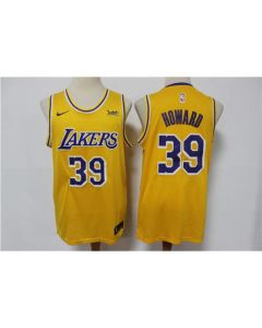 Men's Los Angeles Lakers #39 Dwight Howard Yellow Stitched Basketball Jersey