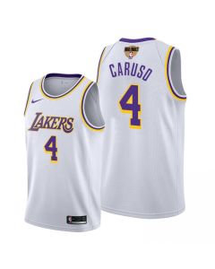 Men's Los Angeles Lakers #4 Alex Caruso 2020 White Finals Bound Association Edition Stitched Jersey