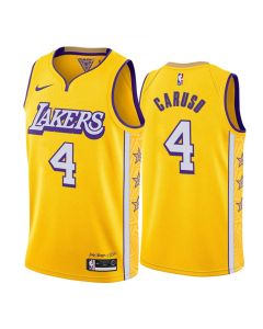 Men's Los Angeles Lakers #4 Alex Caruso Yellow City Edition Stitched NBA Jersey