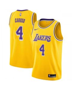 Men's Los Angeles Lakers #4 Alex Caruso Yellow Stitched NBA Jersey