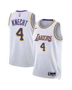 Men's Los Angeles Lakers #4 Dalton Knecht White 2024 Draft Association Edition Stitched Basketball Jersey