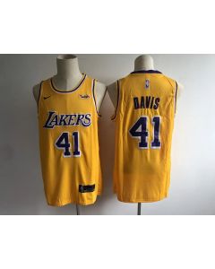 Men's Los Angeles Lakers #41 Anthony Davis New Gold Wish Stitched NBA Jersey