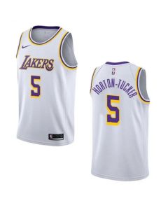 Men's Los Angeles Lakers #5 Talen Horton-Tucker White Stitched Jersey