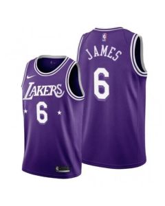 Men's Los Angeles Lakers #6 LeBron James 2021/22 City Edition Purple Stitched Jersey