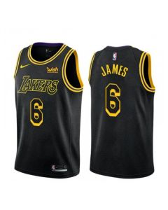 Men's Los Angeles Lakers #6 LeBron James Black Stitched NBA Jersey