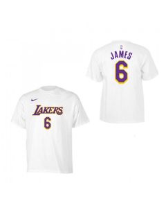 Men's Los Angeles Lakers #6 LeBron James White Basketball T-Shirt