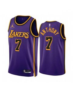 Men's Los Angeles Lakers #7 Carmelo Anthony 2022/23 Purple Statement Edition Stitched Basketball Jersey
