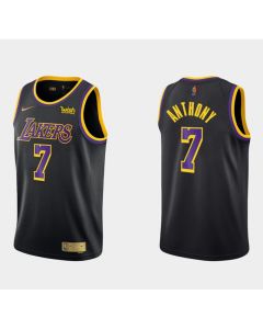 Men's Los Angeles Lakers #7 Carmelo Anthony Black Earned Edition Stitched Basketball Jersey