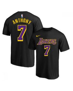 Men's Los Angeles Lakers #7 Carmelo Anthony Black/Purple Basketball T-Shirt (Black Purple)