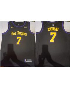 Men's Los Angeles Lakers #7 Carmelo Anthony Black Stitched Basketball Jersey