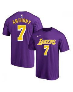 Men's Los Angeles Lakers #7 Carmelo Anthony Purple/Yellow Basketball T-Shirt
