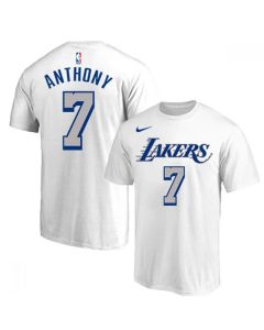 Men's Los Angeles Lakers #7 Carmelo Anthony White Basketball T-Shirt