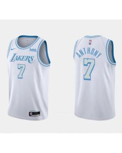 Men's Los Angeles Lakers #7 Carmelo Anthony White City Edition Stitched Basketball Jersey