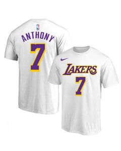 Men's Los Angeles Lakers #7 Carmelo Anthony White/Purple Basketball T-Shirt