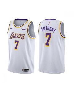 Men's Los Angeles Lakers #7 Carmelo Anthony White Stitched Basketball Jersey