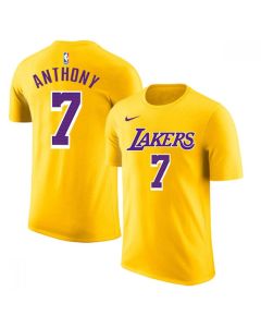Men's Los Angeles Lakers #7 Carmelo Anthony Yellow Basketball T-Shirt