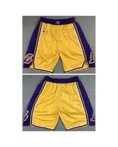 Men's Los Angeles Lakers 75th Anniversary Yellow Shorts (Run Small)