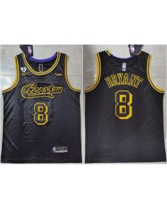 Men's Los Angeles Lakers #8 Kobe Bryant Black Jersey With GiGi Patch Stitched Jersey