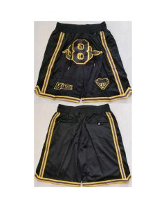 Men's Los Angeles Lakers #8 Kobe Bryant Black Shorts (Run Small)