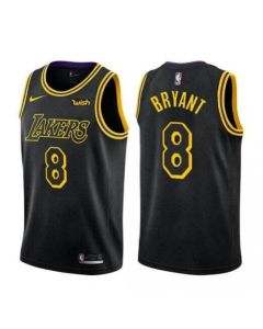 Men's Los Angeles Lakers #8 Kobe Bryant Black Stitched NBA Jersey (Black)