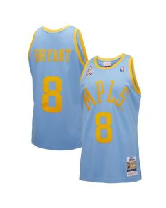 Men's Los Angeles Lakers #8 Kobe Bryant Light Blue Hardwood Classics 2001-02 Stitched Basketball Jersey
