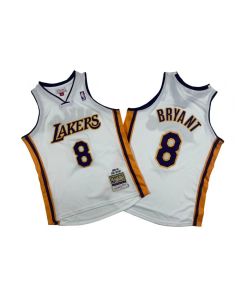 Men's Los Angeles Lakers #8 Kobe Bryant White 2003-04 Throwback basketball Jersey