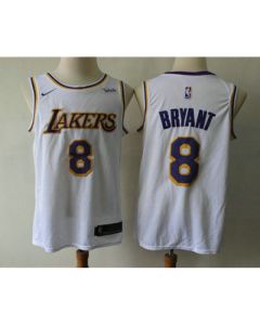 Men's Los Angeles Lakers #8 Kobe Bryant White 2018-2019 Wish Swingman Stitched NBA Jersey