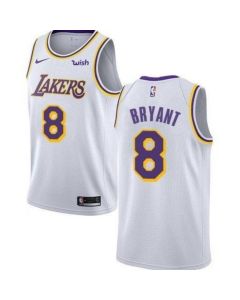 Men's Los Angeles Lakers #8 Kobe Bryant White Stitched NBA Jersey